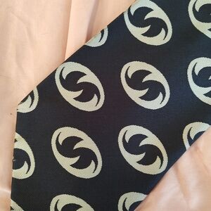 John Frederics Vintage Black and Cream Wide Patterned Tie